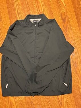 adidas Black Full-Zip Men's Windbreaker Jacket